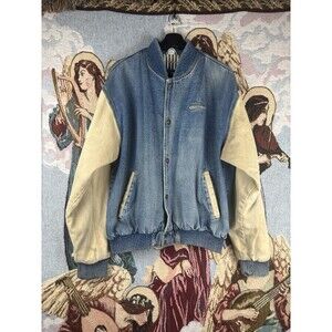 TURNING POINT Freighliner Vintage Trucker Denim Bomber Jacket Mens Large